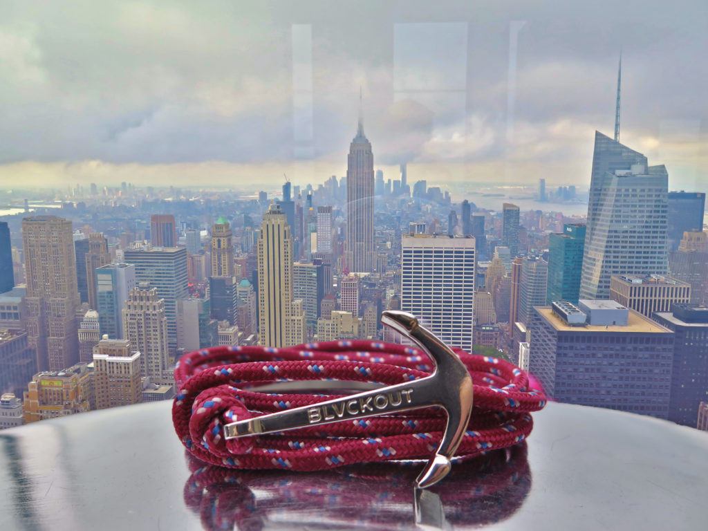 Anchor bracelet on top of New York